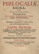 Philocalia Sacra Антикварное издание Сохранность: Хорошая Издательство: Typis & Impenfis Joannis Wepplingi, SER PRINCIPIS ET Univers Typographi, 1708 г Твердый переплет, 200 стр инфо 4698r.